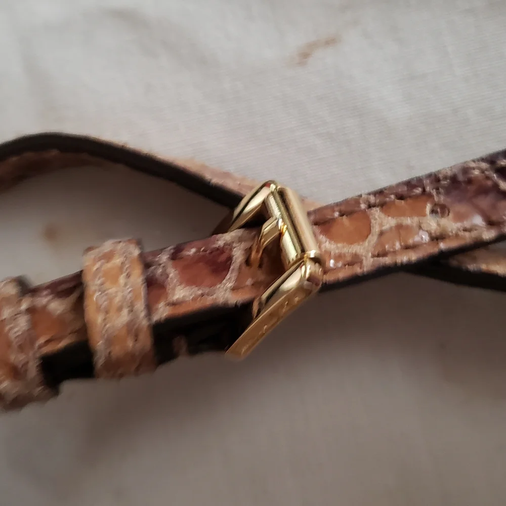 Michael Kors Brown Crossbody Bag with Embossed Snakeskin